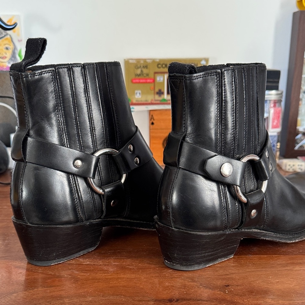 Black Leather Ankle Boots - Picture 7 of 13